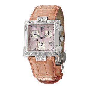 Concord La Scala Steel Women's Quartz Watch with Leather Strap