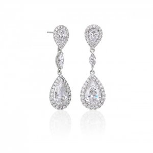 Diamond Edwardian Style Drop Earrings